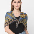 French Tiger Printed Metallic Scarf