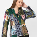 Multicolor Patchwork Printed Short Blazer