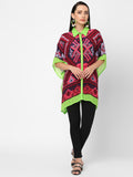 Pink & Lime Kilim Printed Shirt Style Kaftan Tunic