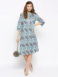 Blue Paisley Printed Kurta