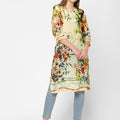Off White Rope & Floral Kurta