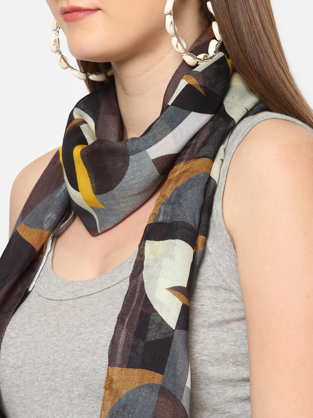 Multicolor Geometric Printed Scarf