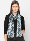 Blue Shibori Printed Sequins Scarf