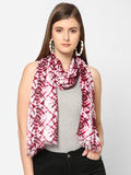 Wine Shibori Printed Sequins Scarf