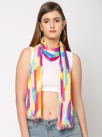 Abstract Multicolor Sequins Printed Scarf
