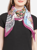 Pink Vintage Printed Pleated Scarf