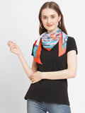 Orange Circus Printed Pleated Scarf
