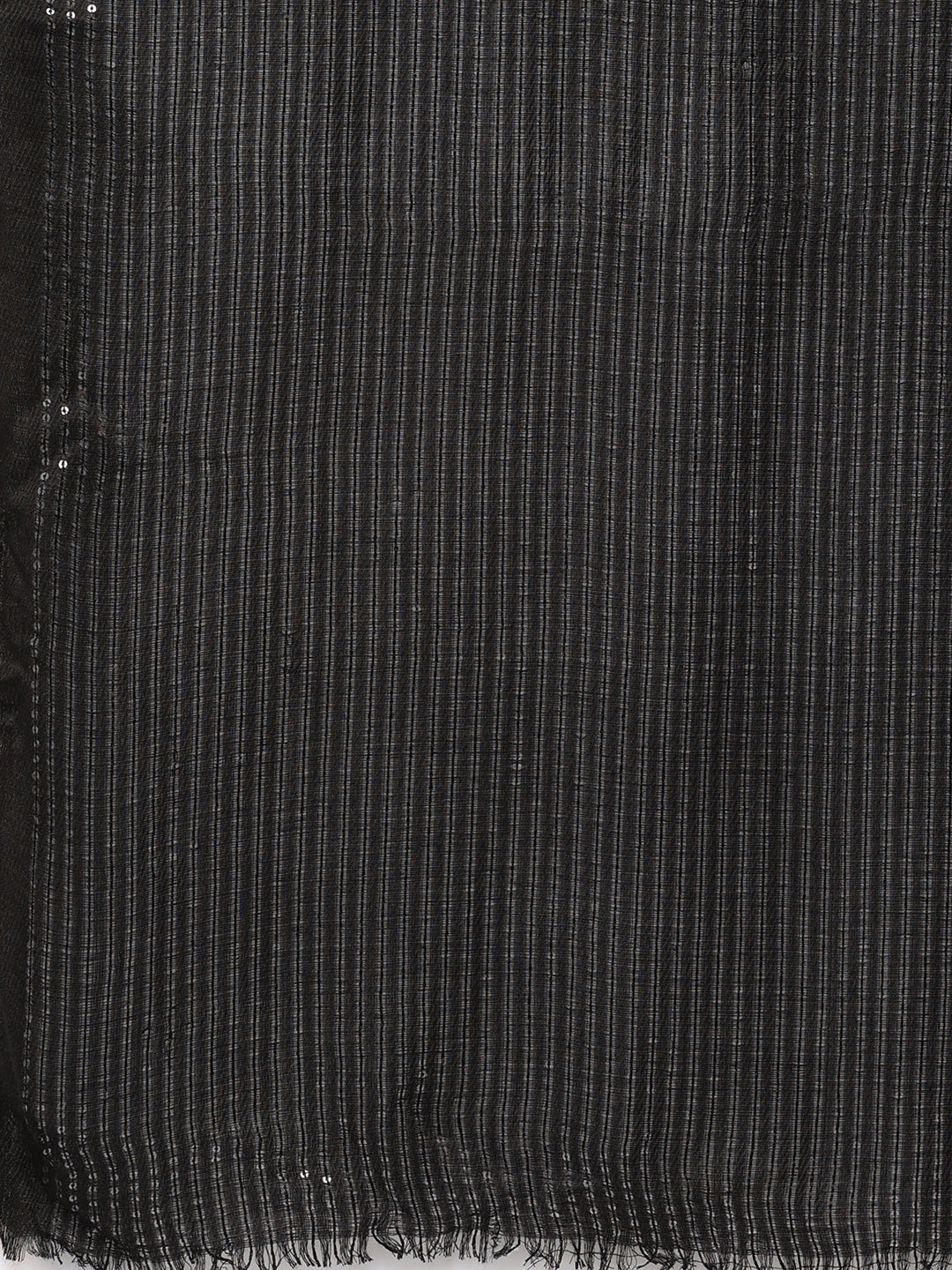 Black Solid Sequins Printed Scarf