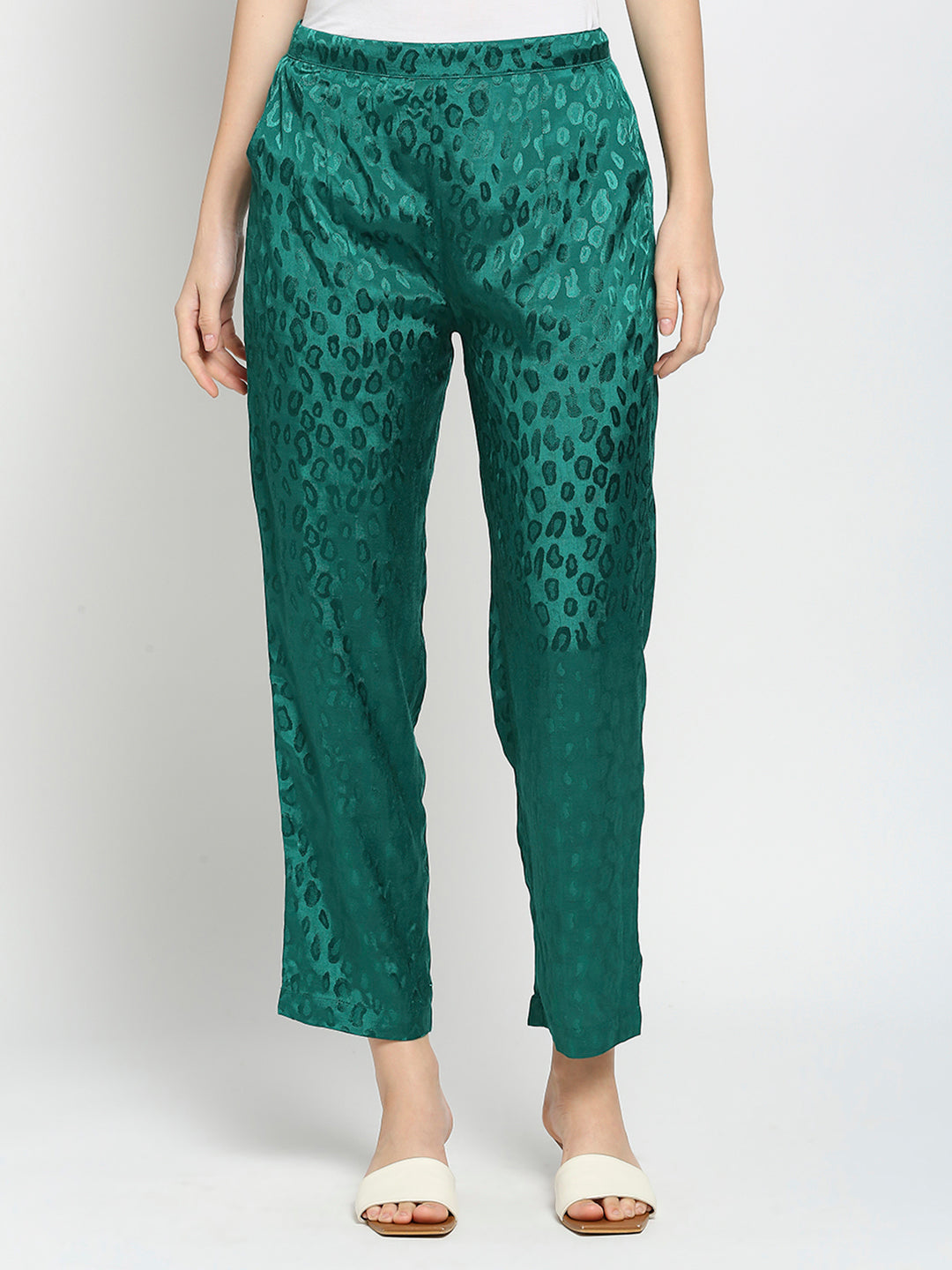 Green  Animal Printed Pant