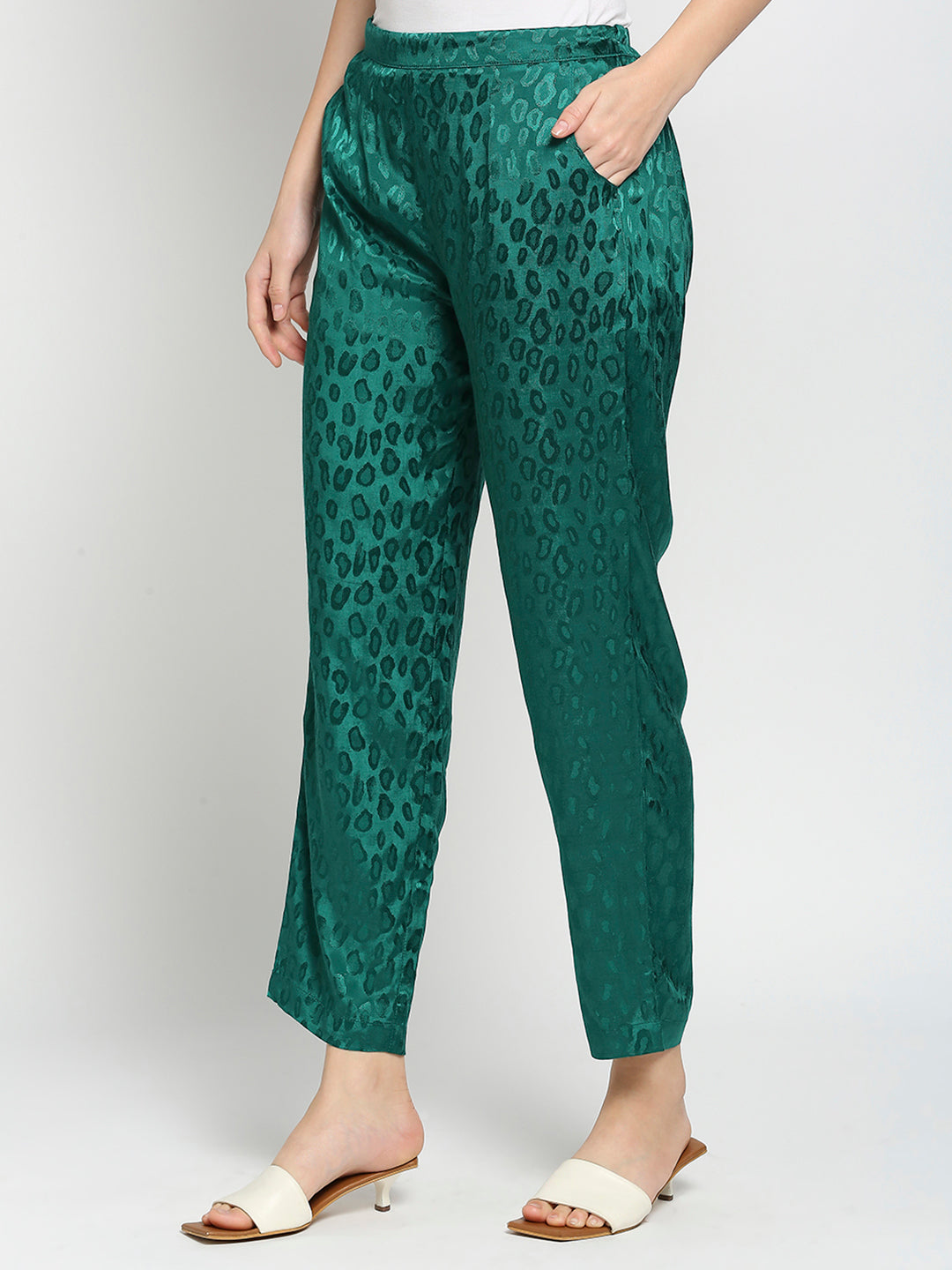 Green  Animal Printed Pant