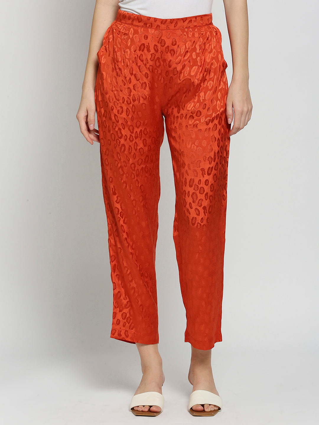 Orange Animal Printed Pant