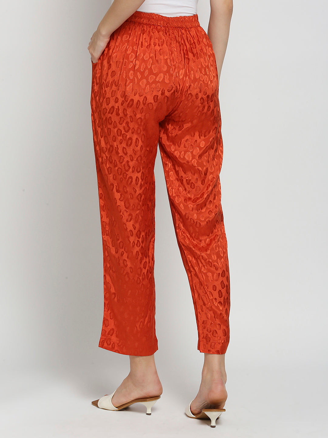 Orange Animal Printed Pant