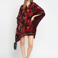 Velvet Flower Printed Multicolored Kaftan