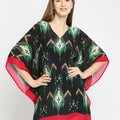 Ikat Printed Green Short Kaftan