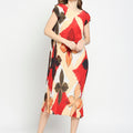 Beige Self -Designed Pleated Dress