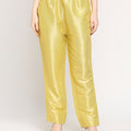 Lime Green Diamond Dobby Gold Design Brocade Pant