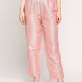 Pink Zigzag Dobby Silver Design Brocade Pant