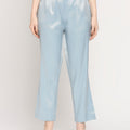 Ice Blue Plain Weave Brocade Pant