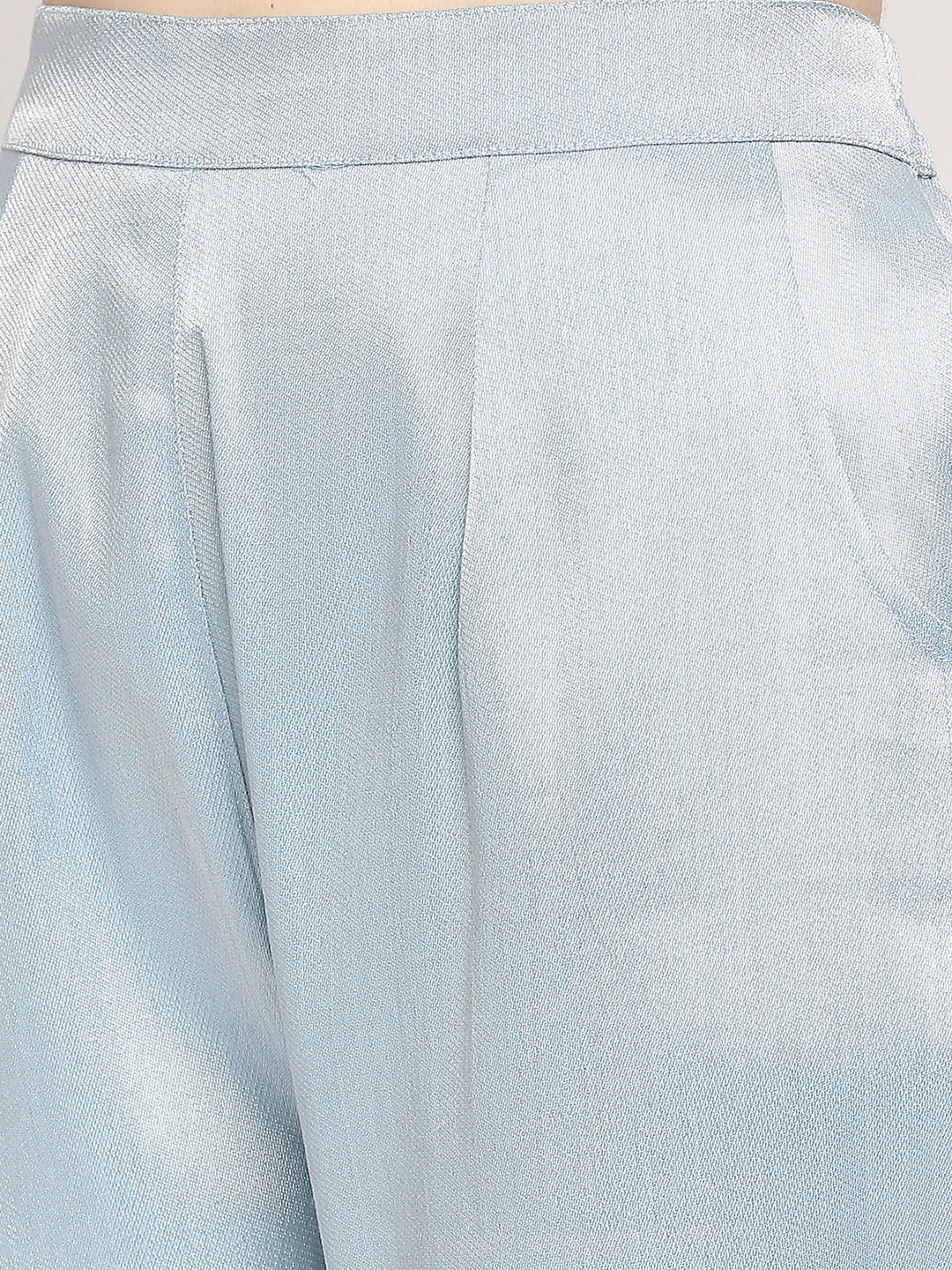 Ice Blue Plain Weave Brocade Pant