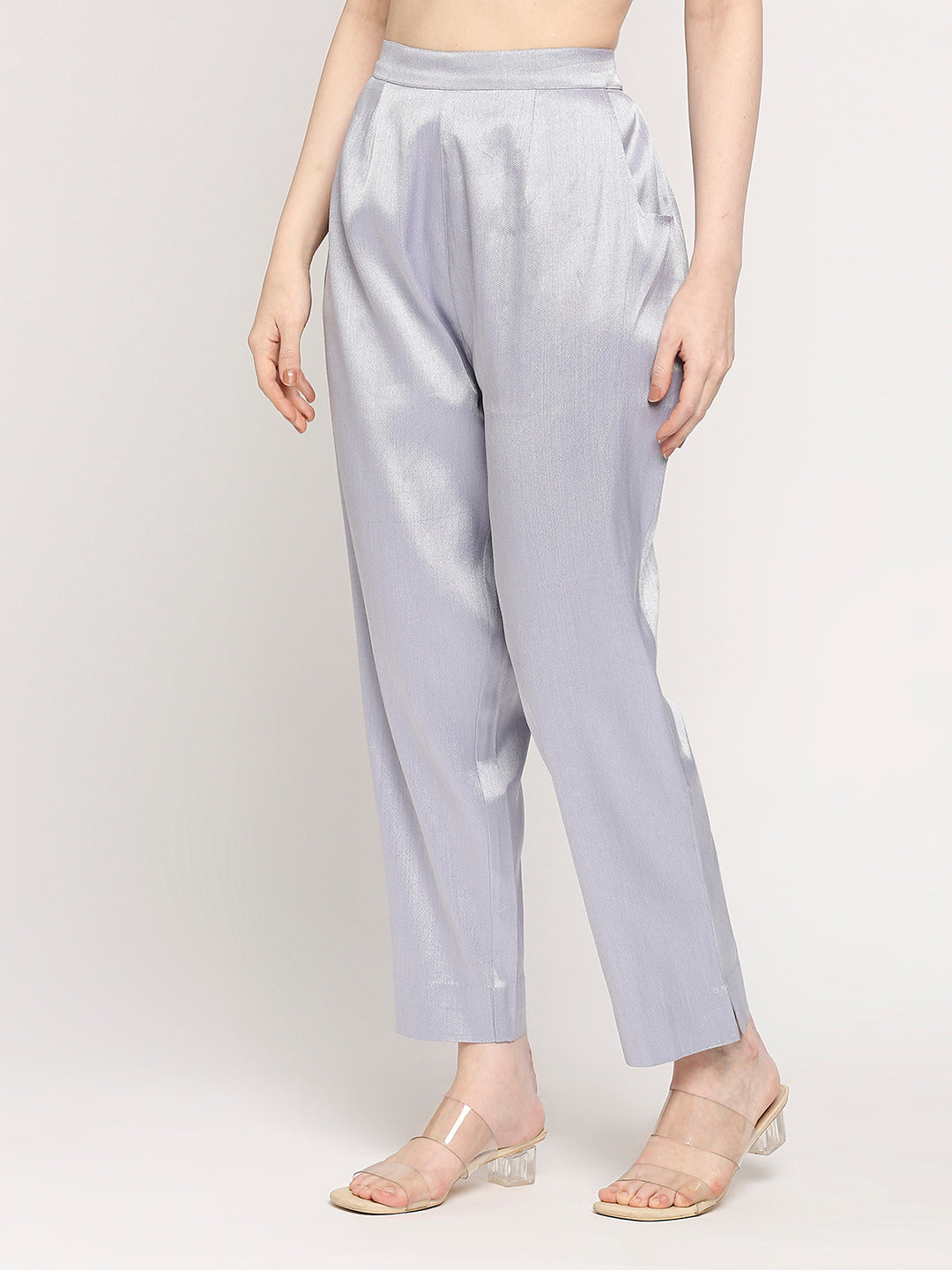 Lavender Plain Weave Brocade Pant