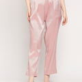 Pink Plain Weave Brocade Pant