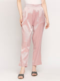 Pink Plain Weave Brocade Pant