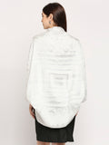 Brocade Floral Patterned White & Silver Shrug