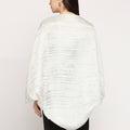 Roman Pattern White Brocade Cocoon Shrug