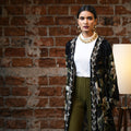 Winter Flowers Printed Velvet Kimono