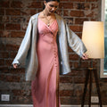Ice Blue Brocade Roman Jacket