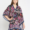 Floral Printed Front Tie Kaftan Top