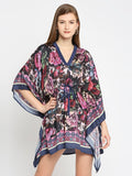 Floral Printed Front Tie Kaftan Top