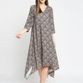 Paisley Printed Asymmetric Hem Tunic Dress