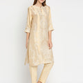 Brocade Off White Motifs Design Kurta