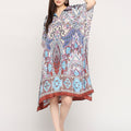 Aqua Paisley Printed Kaftan Dress