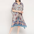 Blue Paisley Printed Kaftan Dress