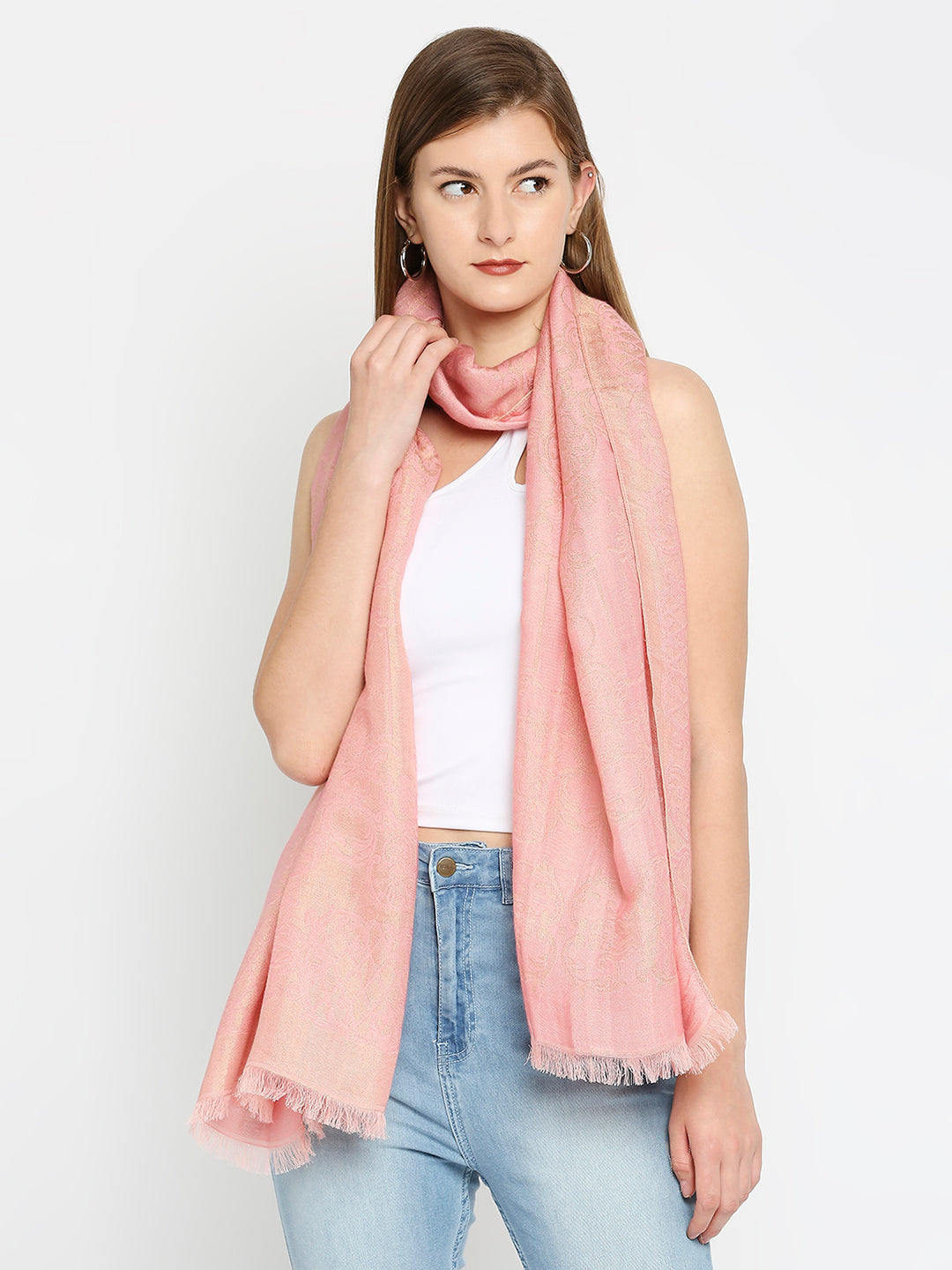 Brocade Ornamental Designed Pink Wrap