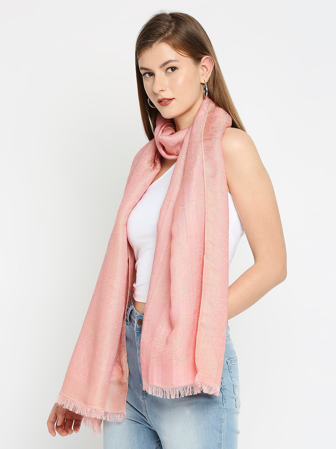 Brocade Ornamental Designed Pink Wrap