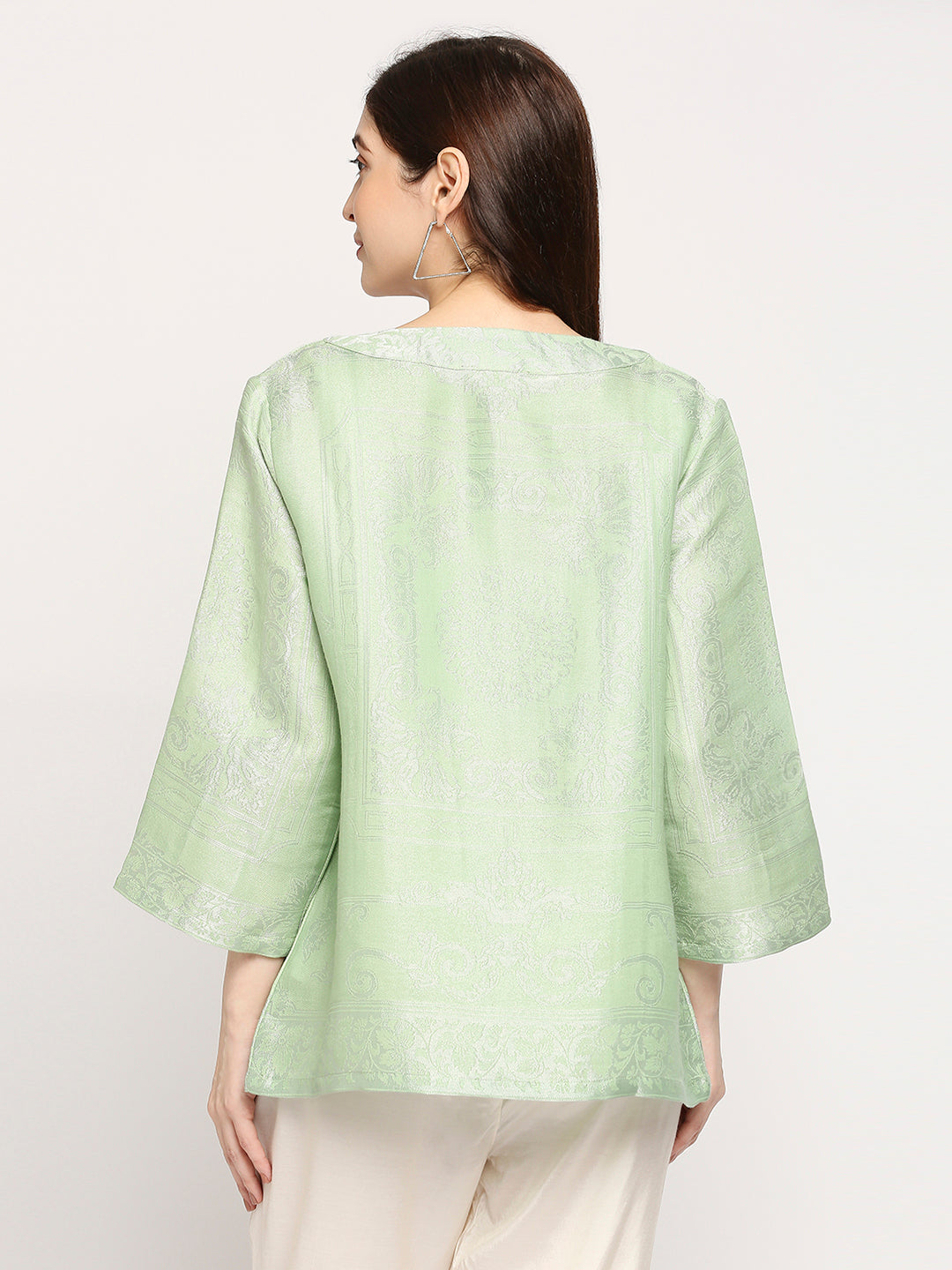 Brocade Green French Patterned Jacket