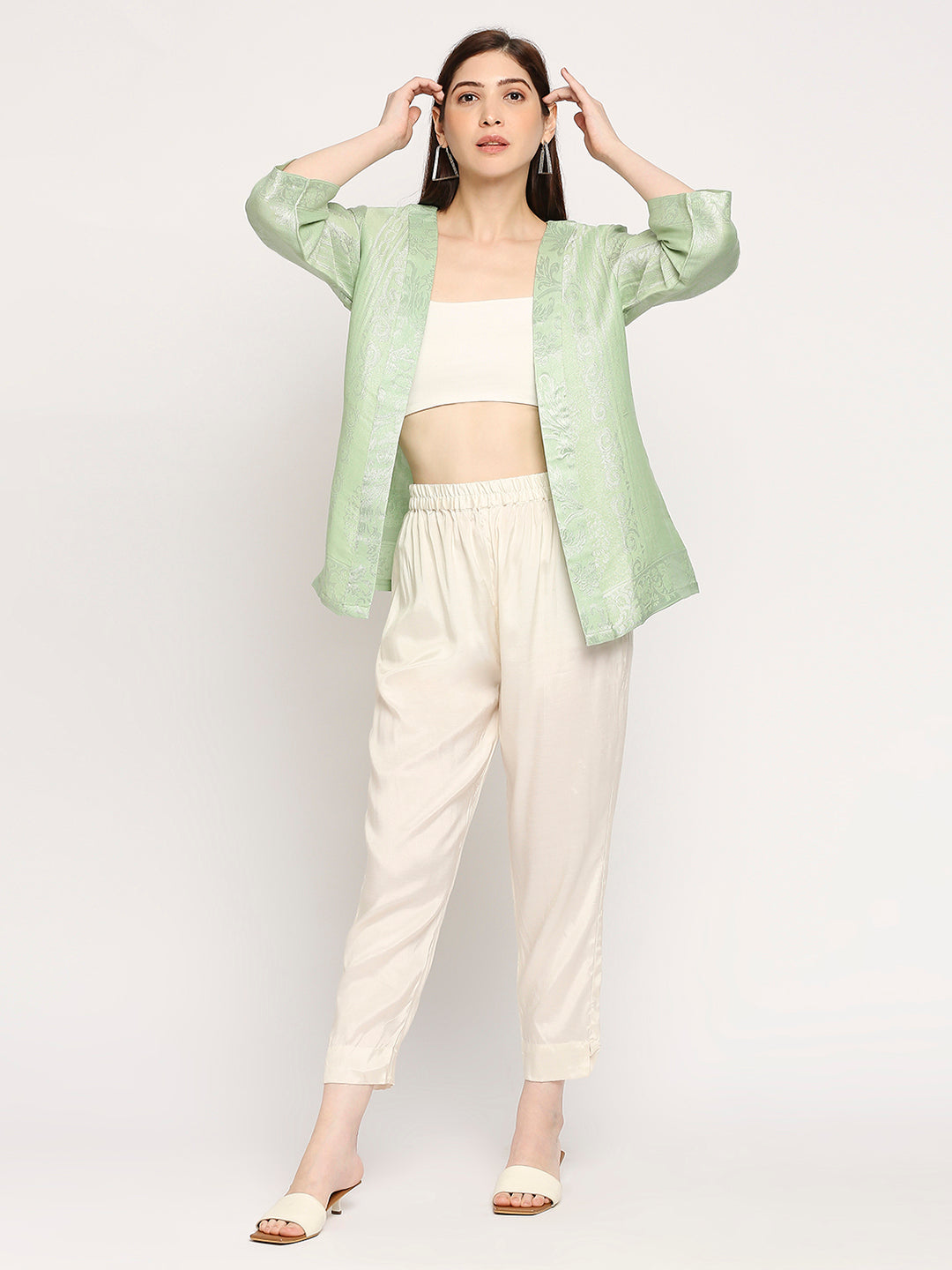 Brocade Green French Patterned Jacket