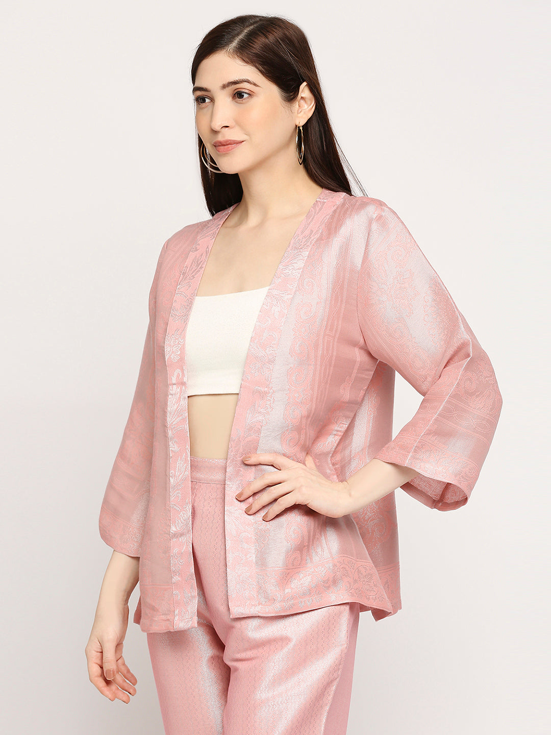 Brocade Pink French Patterned Jacket
