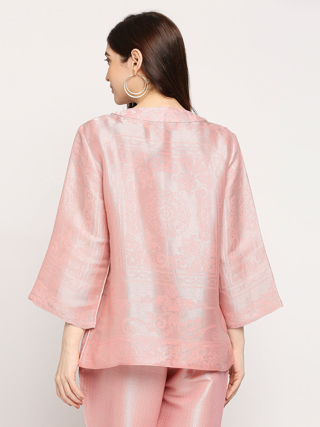 Brocade Peach French Patterned Jacket